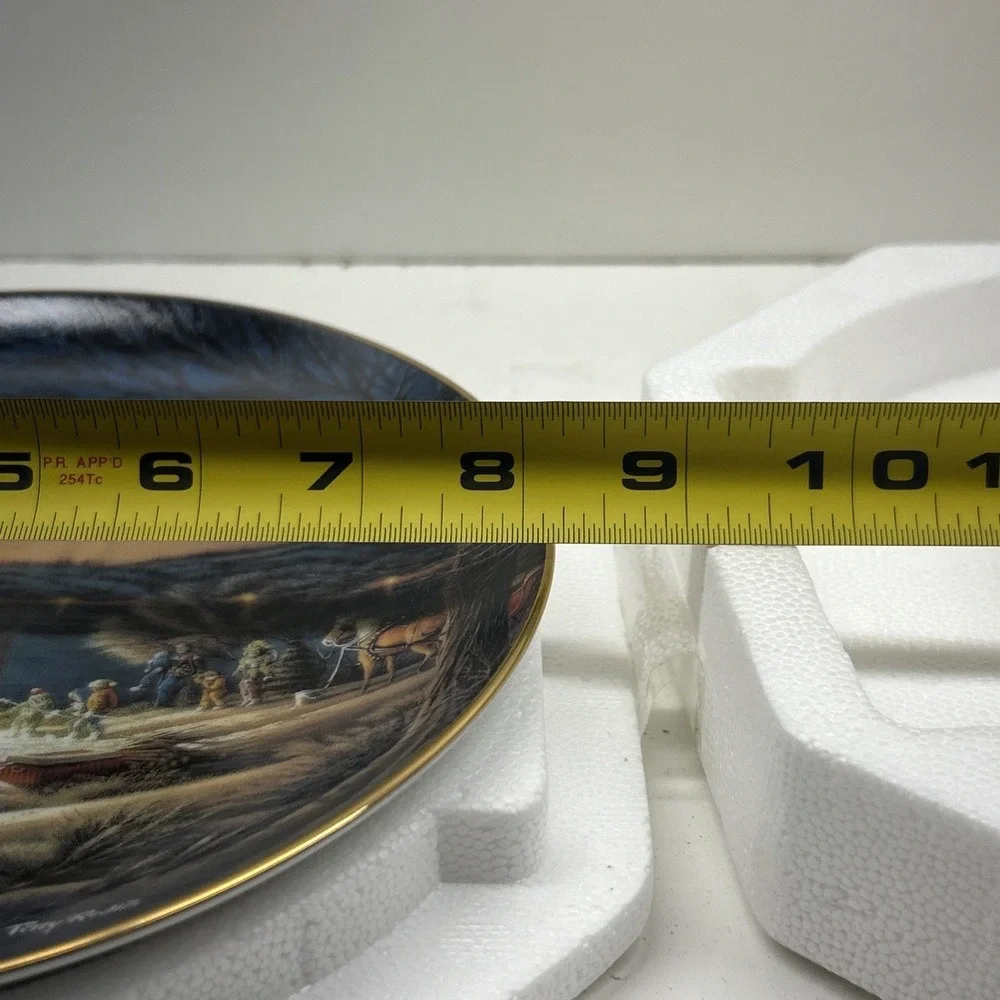 Bradford Exchange Terry Redlin Heartland Lights Christmas Plate With COA